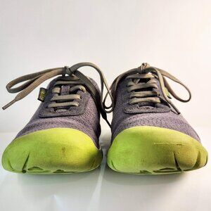 Keens Women's Kanga Lace Shoe, gray nu-buck w/ lime sole Sz 6.5 pre-owned